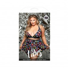 Vibes Why U Trippin' Skater Skirt Queen Black Vibes Why U Trippin' Skater Skirt Queen Black