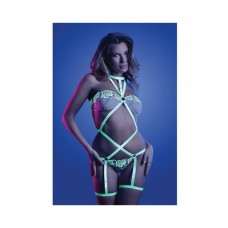 Fantasy Lingerie Glow Night Vision Glow-in-the-dark Lace Strappy Teddy White L/xl Fantasy Lingerie Glow Night Vision Glow-in-the-dark Lace Strappy Teddy White L/xl