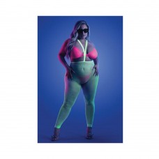 Fantasy Lingerie Glow Come Alive 3-piece Bralette, G-string & Suspender Stockings Set Neon Green Que Fantasy Lingerie Glow Come Alive 3-piece Bralette, G-string & Suspender Stockings Set Neon Green Que