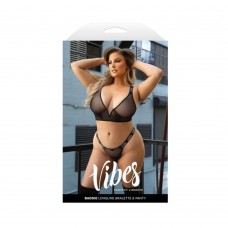 Fantasy Lingerie Vibes Baddie Longline Mesh Bralette & Panty Queen Size Fantasy Lingerie Vibes Baddie Longline Mesh Bralette & Panty Queen Size