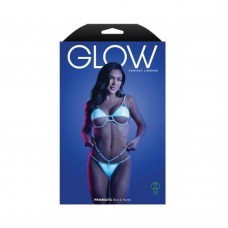 Fantasy Lingerie Glow Prismatic Iridescent Glow-in-the-dark Cut-out Cup Bra & Cage Panty L/xl Fantasy Lingerie Glow Prismatic Iridescent Glow-in-the-dark Cut-out Cup Bra & Cage Panty L/xl