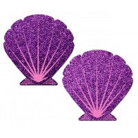 Mermaid Glitter Purple & Pink Seashell Pasties O/S Mermaid Glitter Purple & Pink Seashell Pasties O/S