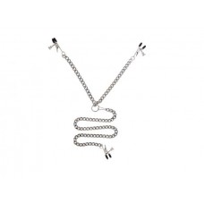 Y Style Adjustable Broad Tip Nipple Clamps With Clit Clamp Silver Y Style Adjustable Broad Tip Nipple Clamps With Clit Clamp Silver