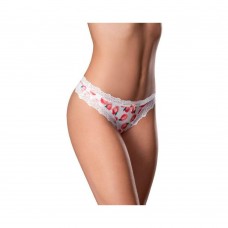 Magic Silk Sweet Treats Crotchless Thong With Lube Peach S/m