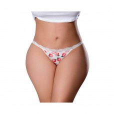 Magic Silk Sweet Treats Split Back & Crotchless Panty With Lube Peach Queen Size