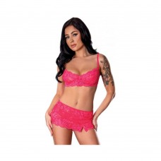 Get It Girl Lace Bra W/skirt & Thong - Pink S/m Get It Girl Lace Bra W/skirt & Thong - Pink S/m