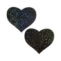 Pastease Glitter Heart Black Pasties