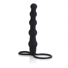 Silicone Love Rider Beaded Dual Penetrator Black Silicone Love Rider Beaded Dual Penetrator Black