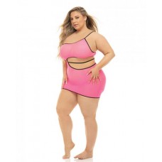 Pink Lipstick All You Need Cut Out Dress Neon Pink Qn Pink Lipstick All You Need Cut Out Dress Neon Pink Qn