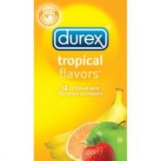 Durex condoms tropical color and scents - box of 12 Durex condoms tropical color and scents - box of 12