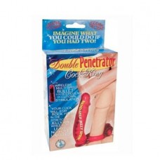 Double Penetrator Rabbit Cock Ring -Red Double Penetrator Rabbit Cock Ring -Red