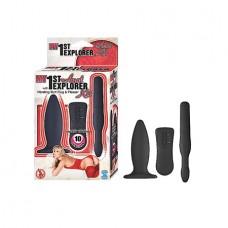 My 1st Anal Explorer Kit Vibrating Butt Plug and Please - Black My 1st Anal Explorer Kit Vibrating Butt Plug and Please - Black