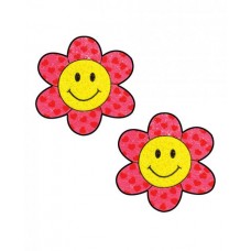 Neva Nude Smiley Flower Power Glitter Pasties - Pink/yellow O/s Neva Nude Smiley Flower Power Glitter Pasties - Pink/yellow O/s