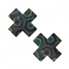 Neva Nude Black Nuclear Nightmare Trippy 3d Holographic X Nipple Pasties