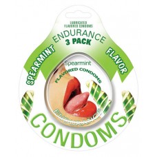 Lubricated Flavored Endurance Condoms 3 Per Pack Spearmint Lubricated Flavored Endurance Condoms 3 Per Pack Spearmint