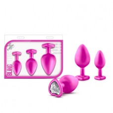 Blush Luxe Bling Plugs Training Kit - Pink w/White Gems Blush Luxe Bling Plugs Training Kit - Pink w/White Gems