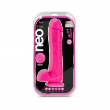 Neo Elite - 11-inch Silicone Dual-density Cock With Balls - Neon Pink