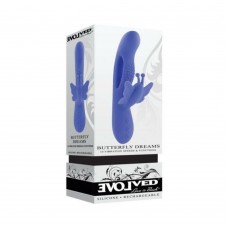 Evolved Butterfly Dreams Rechargeable Dual Stim Vibe Silicone Blue Evolved Butterfly Dreams Rechargeable Dual Stim Vibe Silicone Blue