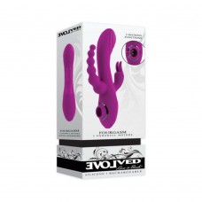 Evolved Fourgasm Rechargeable Triple Stim Vibe With Suction Silicone Purple Evolved Fourgasm Rechargeable Triple Stim Vibe With Suction Silicone Purple