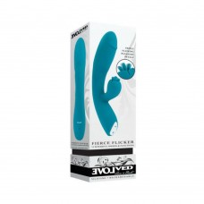 Evolved Fierce Flicker Rechargeable Dual Stim Vibe Silicone Teal Evolved Fierce Flicker Rechargeable Dual Stim Vibe Silicone Teal