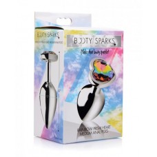 Bootysparks Rainbow Prism Heart Anal Plug  - Medium
