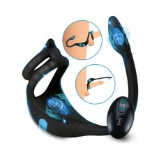 Vibrating Silicone Cock Ring And Anal Stimulator