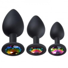 Cloud 9 Gems Black Silicone Anal Plug Kit Cloud 9 Gems Black Silicone Anal Plug Kit