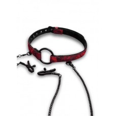 Rosegasm Open Mouth Gag W/ Nipple Clamps Rosegasm Open Mouth Gag W/ Nipple Clamps