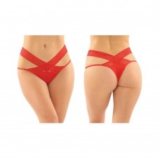 Daphne Microfiber Brazilian-cut Panty With Criss-cross Lace Waistband 6-pack L/xl Red Daphne Microfiber Brazilian-cut Panty With Criss-cross Lace Waistband 6-pack L/xl Red