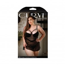 Curve Emily Strappy Chemise With Molded Cups & G-string Black 3x/4x Curve Emily Strappy Chemise With Molded Cups & G-string Black 3x/4x