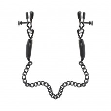 Fetish Fantasy Adjustable Nipple Chain Clamps Black Fetish Fantasy Adjustable Nipple Chain Clamps Black