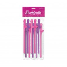 Bachelorette Party Favors Dicky Sipping Straws Pink/purple 10pc.