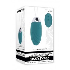 Evolved Oval Office Rechargeable Vibrating Egg Vibe With Remote Silicone Teal