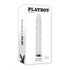 Playboy In A Twist Rechargeable Vibrating Glass Vibe White
