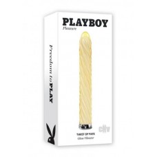 Playboy Twist Of Fate Rechargeable Vibrating Glass Vibrator Yellow