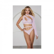 Allure Modern Muse Halter & Panty with Collar Sleeve Pink M Allure Modern Muse Halter & Panty with Collar Sleeve Pink M