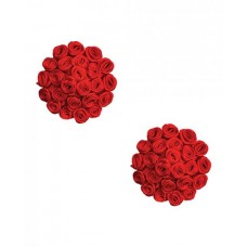 Burlesque First Impression Roses Reusable Silicone Nipztix - Red O/s