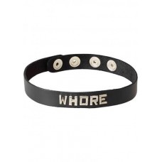Wordband Collar Whore Black Leather Wordband Collar Whore Black Leather