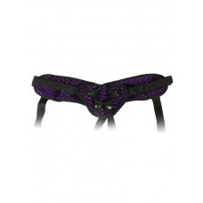 Harness The Moment Velvet Strap On Corset - Purple