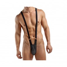 Male Power Nylon Lycra Sling With Rings Black S/M