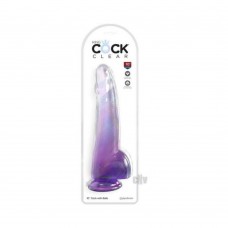 King Cock Clear With Balls 10inpurple King Cock Clear With Balls 10inpurple