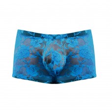 Mini Shorts Neon Lace Turquoise Blue Large