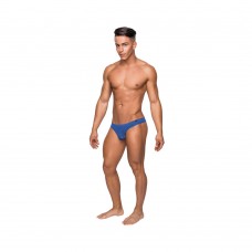 Male Power Seamless Sleek Thong Blue Sheer Pouch Lx