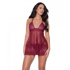 Holiday Soft Underwire Babydoll & Thong Merlot Md