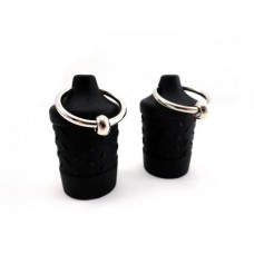 M2M Nipple Suckers Silicone With Ring Black