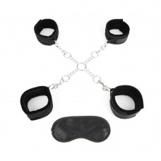 Deluxe Chain Hogtie, 4 Universal Soft Restraint Cuffs Deluxe Chain Hogtie, 4 Universal Soft Restraint Cuffs