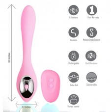 Harmonie Pink Bendable Dual Vibrator W/ Remote Control