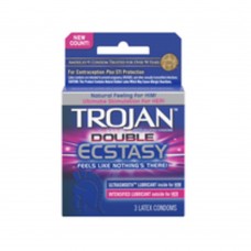Trojan Double Ecstasy 3 Pack Latex Condoms Trojan Double Ecstasy 3 Pack Latex Condoms
