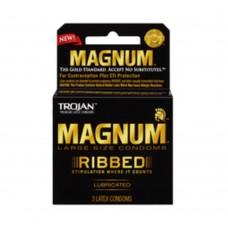 Trojan Magnum Ribbed Latex Condoms 3 Pack Trojan Magnum Ribbed Latex Condoms 3 Pack