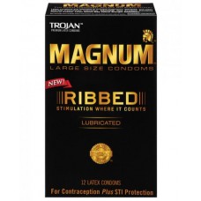 Trojan Magnum Ribbed 12 Pack Latex Condoms Trojan Magnum Ribbed 12 Pack Latex Condoms